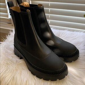 Coach Jayla Leather Lug Sole Chelsea Boot Black | Size 6.5 OR 7.5 NEW